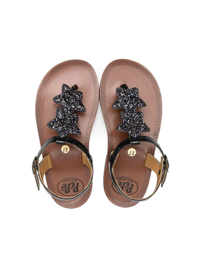 Pèpè Star-patch Thong-strap Sandals In Black