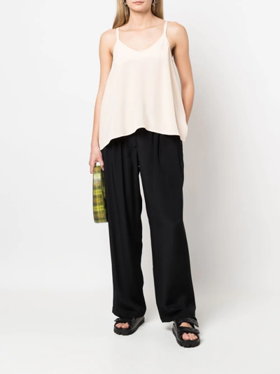 Max & Moi Loose-fit Strappy Silk Top In Pink