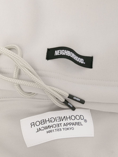 Shop Neighborhood Logo-path Drawstring Hood In Grey