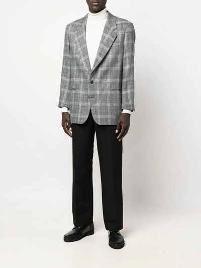 Pre-owned Pierre Cardin 1980s Prince Of Wales Check Jacket In Black