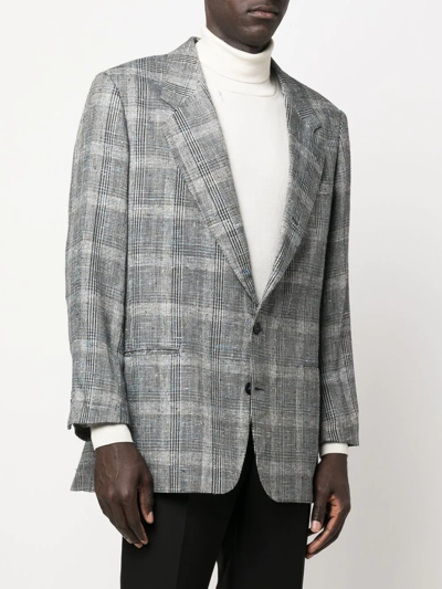 Pre-owned Pierre Cardin 1980s Prince Of Wales Check Jacket In Black