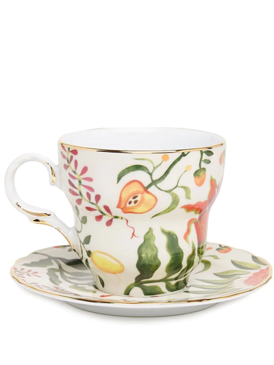 Shop La Doublej Big Mama Cup And Saucer In White