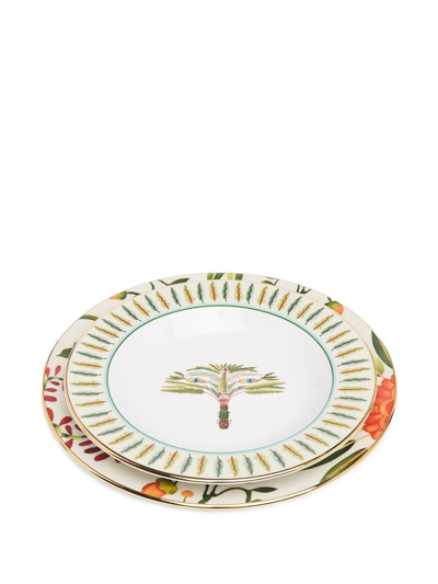 Shop La Doublej Eden Set Of Two Soup And Dinner Plate Set In Neutrals