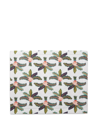 La Doublej Palms Set Of Two Table Mats In White