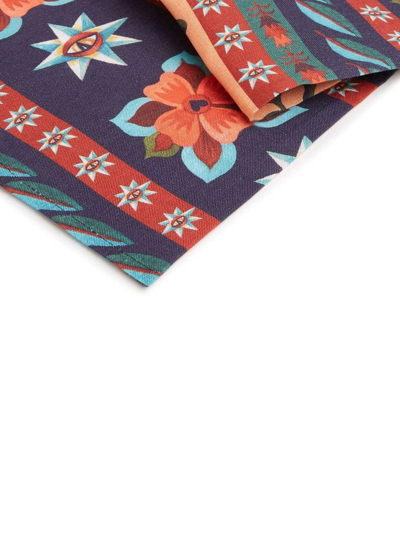 Shop La Doublej Strisce Set Of Two Large Napkins In Blue