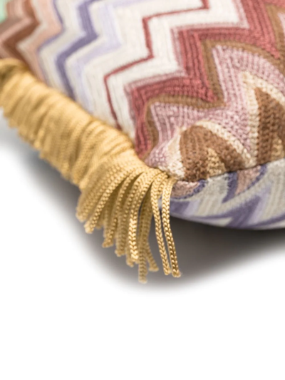 Missoni Zigzag-woven Cushion In Green