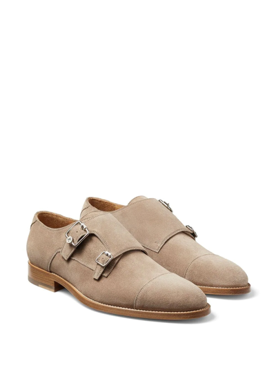 Shop Jimmy Choo Finnion Monk Shoes In Neutrals