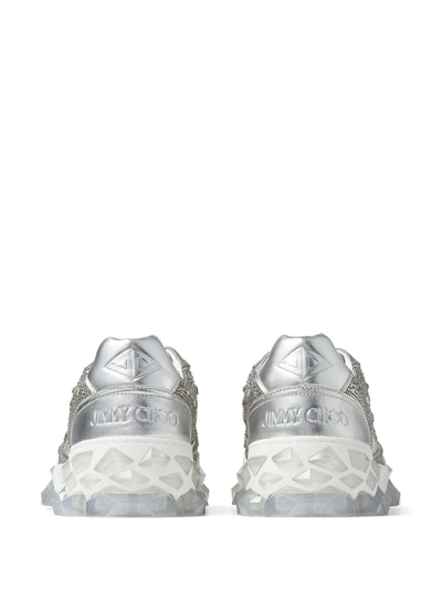 Shop Jimmy Choo Diamond X Strap Low-top Sneakers In Grey