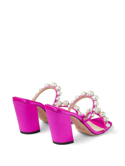 Jimmy Choo Amara Satin 85mm Sandals In Pink