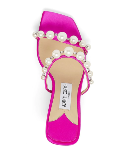 Shop Jimmy Choo Amara Satin 85mm Sandals In Pink