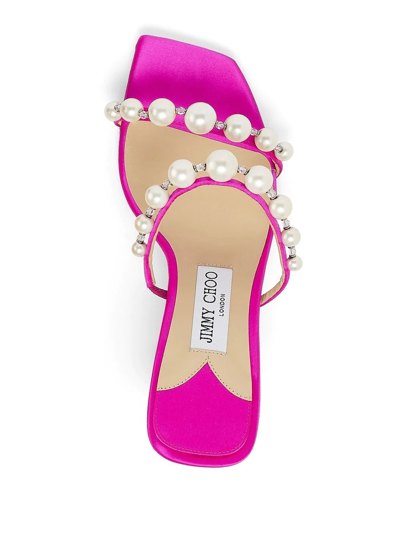 Jimmy Choo Amara Satin 85mm Sandals In Pink