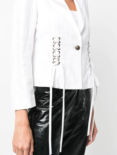 Pre-owned Valentino 2000s Lace-up Detailing Jacket In White