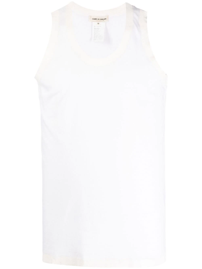 Pre-owned Comme Des Garçons 2000s Raw-edge Vest In White