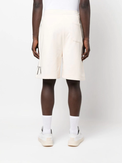 Shop Valentino Vltn Two-tone Track Shorts In Black