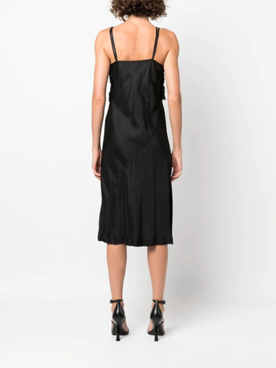 Pre-owned Comme Des Garçons 2000s Ruched Slip Dress In Black