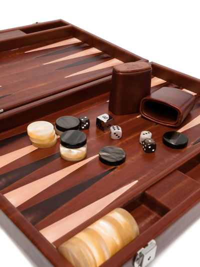 Shop Hector Saxe Leather Backgammon Set In Brown