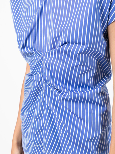 Shop Colville Heiress Ruched-detail Blouse In Blue