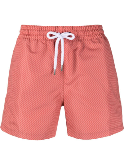 Shop Frescobol Carioca Jacquard Pepe-print Swim Shorts In Orange