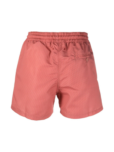 Frescobol Carioca Jacquard Pepe-print Swim Shorts In Orange