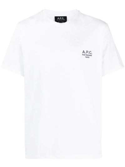 Shop A.p.c. Logo-print Cotton T-shirt In White