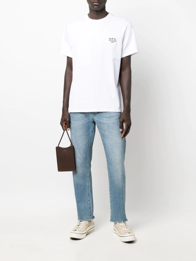 Apc A.p.c. Raymond T Shirt With Embroidered Logo In White