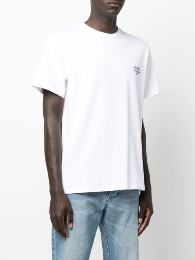 Shop Apc Logo-print Cotton T-shirt In White