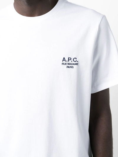 Apc A.p.c. Raymond T Shirt With Embroidered Logo In White
