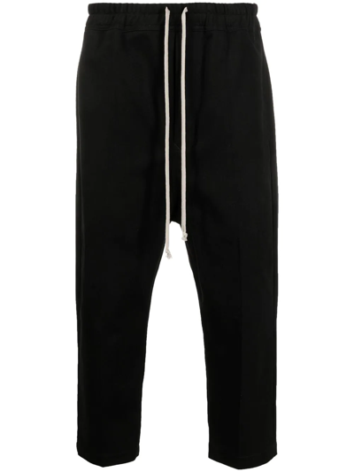 Shop Rick Owens Drawstring Astaires Cropped Trousers In Black