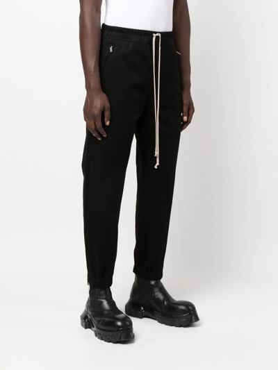 Shop Rick Owens Cropped Track Trousers In Black