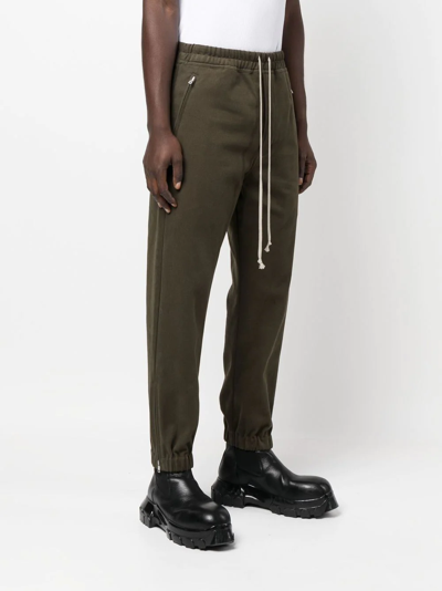 Shop Rick Owens Cropped Track Trousers In Green