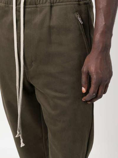 Shop Rick Owens Cropped Track Trousers In Green
