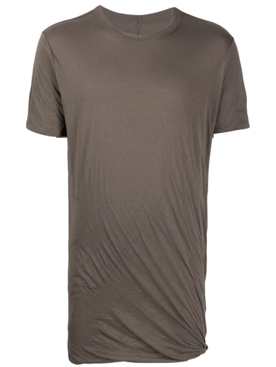 Shop Rick Owens Gathered-detail Short-sleeved T-shirt In Neutrals