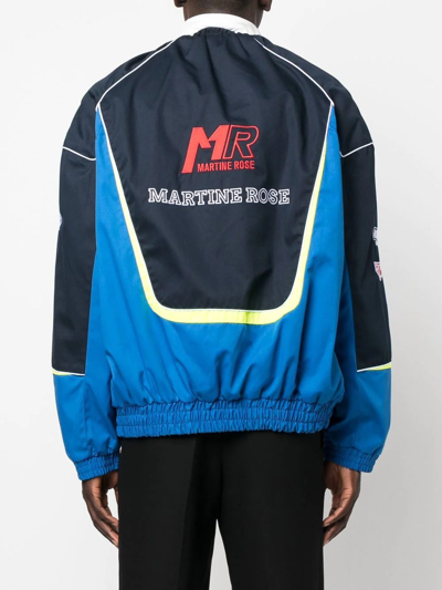 Shop Martine Rose Logo-print Light-weight Jacket In Blue