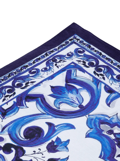 Shop Dolce & Gabbana Blu Mediterraneo-print Placemat And Napkin Set In Blue