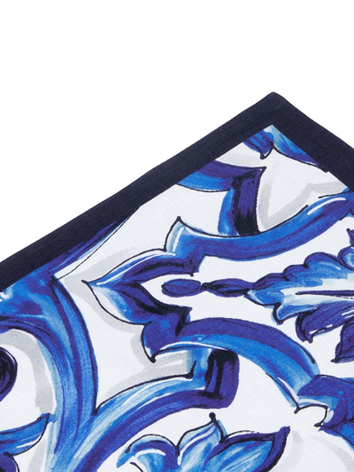 Dolce & Gabbana Blu Mediterraneo-print Placemat And Napkin Set In Blue