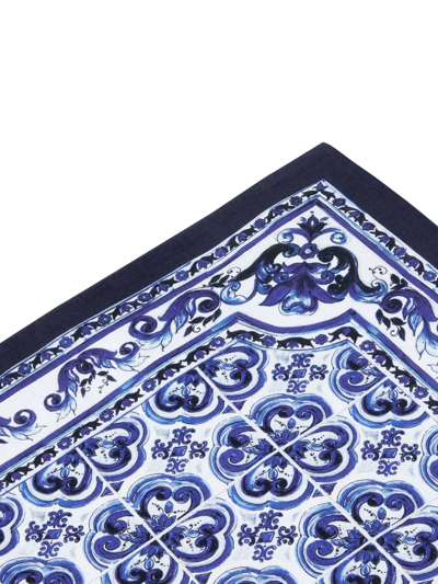 Shop Dolce & Gabbana Blu Mediterraneo-print Placemat And Napkin Set In Blue