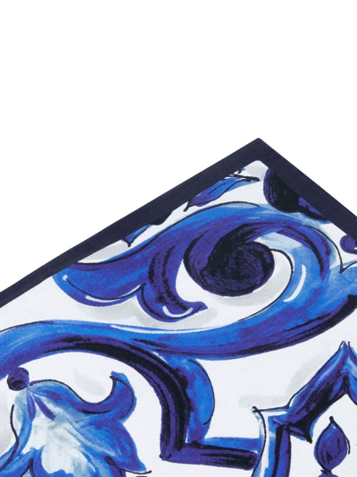 Dolce & Gabbana Blu Mediterraneo-print Placemat And Napkin Set In Blue