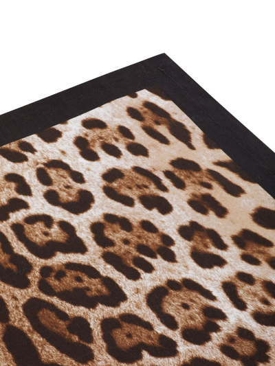 Dolce & Gabbana Set Of Two Linen Napkins In Brown