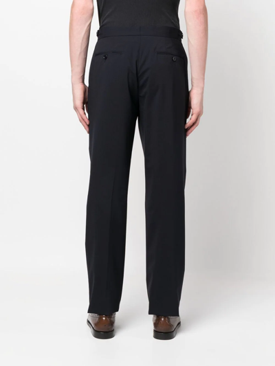 Shop Lardini Mid-rise Tailored Trousers In Blue