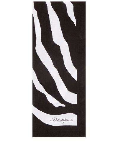 Shop Dolce & Gabbana Set Of Two Linen Napkins In Black