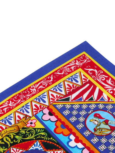 Dolce & Gabbana Carretto-print Placemat And Napkin Set In Multicolour