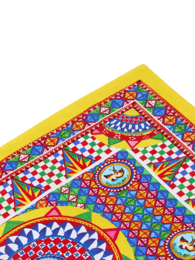 Dolce & Gabbana Carretto-print Placemat And Napkin Set In Multicolour