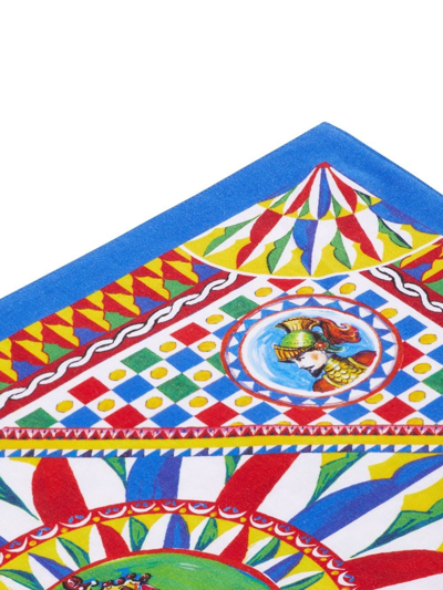 Dolce & Gabbana Carretto-print Placemat And Napkin Set In Multicolour