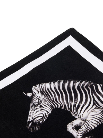 Shop Dolce & Gabbana Zebra Placemat-napkin Set In Black
