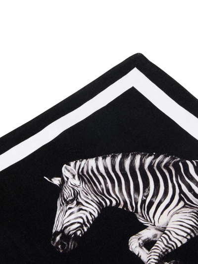 Dolce & Gabbana Zebra Placemat-napkin Set In Black
