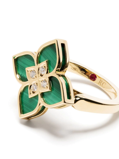 Shop Roberto Coin 18kt Yellow Gold Malachite Cocktail Ring