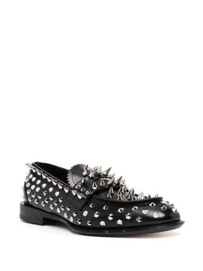 Shop Alexander Mcqueen Spike-stud Loafers In Black