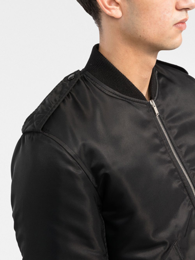 Shop Saint Laurent Zip-up Bomber Jacket In Black