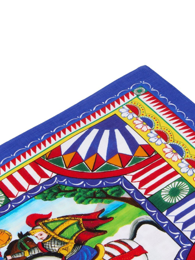 Dolce & Gabbana Carretto-print Placemat And Napkin Set In Multicolour