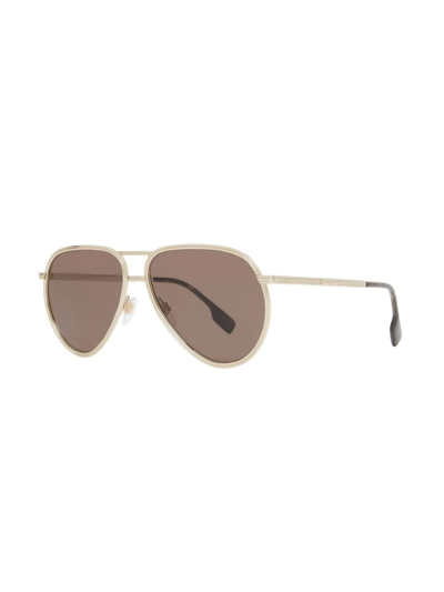 Shop Burberry Pilot-frame Sunglasses In Brown
